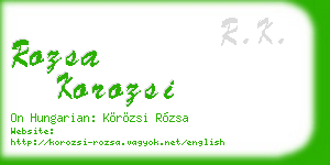 rozsa korozsi business card