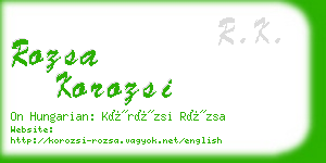 rozsa korozsi business card